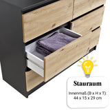 Commode 6 tiroirs 100 | 120 | 140 cm de large 78 hauteur commode armoire en bois blanc commode buffet buffet haut buffet chambre salon couloir organisateur de bureau