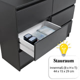 Commode 6 tiroirs 100 | 120 | 140 cm de large 78 hauteur commode armoire en bois blanc commode buffet buffet haut buffet chambre salon couloir organisateur de bureau