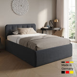 Home Collective Polsterbett 100x200 | 120x200 | 140x200 | 160x200 | 180x200 | 200x200 Doppelbett Bett mit verstellbarem Lattenrost & Stauraum, wählbare Matratze (Federkern H2 / Kaltschaum H3)