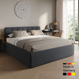 Home Collective Polsterbett 100x200 | 120x200 | 140x200 | 160x200 | 180x200 | 200x200 Doppelbett Bett mit verstellbarem Lattenrost & Stauraum, wählbare Matratze (Federkern H2 / Kaltschaum H3)