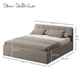 Home Collective Polsterbett 100x200 | 120x200 | 140x200 | 160x200 | 180x200 | 200x200 Doppelbett Bett mit verstellbarem Lattenrost & Stauraum, wählbare Matratze (Federkern H2 / Kaltschaum H3)
