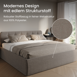 Home Collective Polsterbett 100x200 | 120x200 | 140x200 | 160x200 | 180x200 | 200x200 Doppelbett Bett mit verstellbarem Lattenrost & Stauraum, wählbare Matratze (Federkern H2 / Kaltschaum H3)