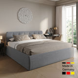 Home Collective Polsterbett 100x200 | 120x200 | 140x200 | 160x200 | 180x200 | 200x200 Doppelbett Bett mit verstellbarem Lattenrost & Stauraum, wählbare Matratze (Federkern H2 / Kaltschaum H3)