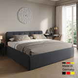 Home Collective Polsterbett 100x200 | 120x200 | 140x200 | 160x200 | 180x200 | 200x200 Doppelbett Bett mit verstellbarem Lattenrost & Stauraum, wählbare Matratze (Federkern H2 / Kaltschaum H3)