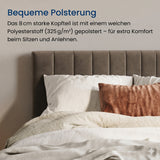 Polsterbett 140x200 & 160x200 cm mit Stauraum und Lattenrost Doppelbett mit hydraulischem Bettkasten Gepolstertes Bett Bed Stauraumbett Stabiler Bettrahmen Samt