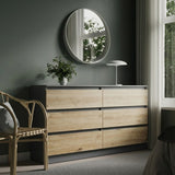 Commode 6 tiroirs 100 | 120 | 140 cm de large 78 hauteur commode armoire en bois blanc commode buffet buffet haut buffet chambre salon couloir organisateur de bureau