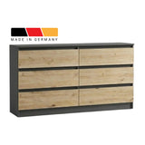 Commode 6 tiroirs 100 | 120 | 140 cm de large 78 hauteur commode armoire en bois blanc commode buffet buffet haut buffet chambre salon couloir organisateur de bureau