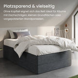 Home Collective Boxspringbett Polsterbett Bett mit Matratzenauswahl (Bonnell H2 / Kaltschaum H3), gepolstertes Kopfteil (optional), Microvelours | Verfügbare Größen: 90x200, 100x200, 120x200, 140x200, 160x200, 180x200, 200x200