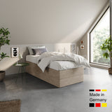 Home Collective Boxspringbett Polsterbett Bett mit Matratzenauswahl (Bonnell H2 / Kaltschaum H3), gepolstertes Kopfteil (optional), Microvelours | Verfügbare Größen: 90x200, 100x200, 120x200, 140x200, 160x200, 180x200, 200x200