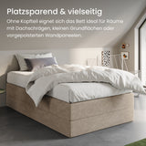 Home Collective Boxspringbett Polsterbett Bett mit Matratzenauswahl (Bonnell H2 / Kaltschaum H3), gepolstertes Kopfteil (optional), Microvelours | Verfügbare Größen: 90x200, 100x200, 120x200, 140x200, 160x200, 180x200, 200x200
