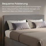 Home Collective Boxspringbett Polsterbett Bett mit Matratzenauswahl (Bonnell H2 / Kaltschaum H3), gepolstertes Kopfteil (optional), Microvelours | Verfügbare Größen: 90x200, 100x200, 120x200, 140x200, 160x200, 180x200, 200x200