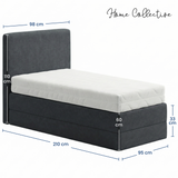Home Collective Boxspringbett Polsterbett Bett mit Matratzenauswahl (Bonnell H2 / Kaltschaum H3), gepolstertes Kopfteil (optional), Microvelours | Verfügbare Größen: 90x200, 100x200, 120x200, 140x200, 160x200, 180x200, 200x200