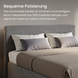 Home Collective Boxspringbett Polsterbett Bett mit Matratzenauswahl (Bonnell H2 / Kaltschaum H3), gepolstertes Kopfteil (optional), Microvelours | Verfügbare Größen: 90x200, 100x200, 120x200, 140x200, 160x200, 180x200, 200x200