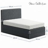 Home Collective Boxspringbett Polsterbett Bett mit Matratzenauswahl (Bonnell H2 / Kaltschaum H3), gepolstertes Kopfteil (optional), Microvelours | Verfügbare Größen: 90x200, 100x200, 120x200, 140x200, 160x200, 180x200, 200x200