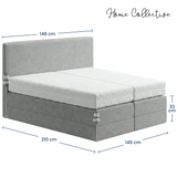 Home Collective Boxspringbett Polsterbett Bett mit Matratzenauswahl (Bonnell H2 / Kaltschaum H3), gepolstertes Kopfteil (optional), Microvelours | Verfügbare Größen: 90x200, 100x200, 120x200, 140x200, 160x200, 180x200, 200x200