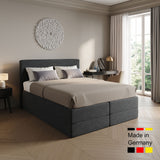 Home Collective Boxspringbett Polsterbett Bett mit Matratzenauswahl (Bonnell H2 / Kaltschaum H3), gepolstertes Kopfteil (optional), Microvelours | Verfügbare Größen: 90x200, 100x200, 120x200, 140x200, 160x200, 180x200, 200x200