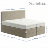 Home Collective Boxspringbett Polsterbett Bett mit Matratzenauswahl (Bonnell H2 / Kaltschaum H3), gepolstertes Kopfteil (optional), Microvelours | Verfügbare Größen: 90x200, 100x200, 120x200, 140x200, 160x200, 180x200, 200x200