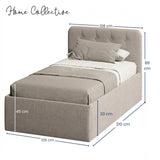 Home Collective Polsterbett 100x200 | 120x200 | 140x200 | 160x200 | 180x200 | 200x200 Doppelbett Bett mit verstellbarem Lattenrost & Stauraum