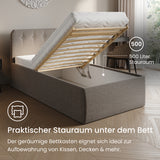 Home Collective Polsterbett 100x200 | 120x200 | 140x200 | 160x200 | 180x200 | 200x200 Doppelbett Bett mit verstellbarem Lattenrost & Stauraum