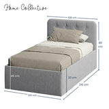 Home Collective Polsterbett 100x200 | 120x200 | 140x200 | 160x200 | 180x200 | 200x200 Doppelbett Bett mit verstellbarem Lattenrost & Stauraum