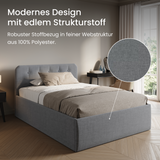 Home Collective Polsterbett 100x200 | 120x200 | 140x200 | 160x200 | 180x200 | 200x200 Doppelbett Bett mit verstellbarem Lattenrost & Stauraum