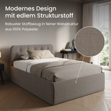 Home Collective Polsterbett 100x200 | 120x200 | 140x200 | 160x200 | 180x200 | 200x200 Doppelbett Bett mit verstellbarem Lattenrost & Stauraum