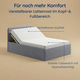 Home Collective Polsterbett 100x200 | 120x200 | 140x200 | 160x200 | 180x200 | 200x200 Doppelbett Bett mit verstellbarem Lattenrost & Stauraum
