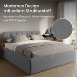 Home Collective Polsterbett 100x200 | 120x200 | 140x200 | 160x200 | 180x200 | 200x200 Doppelbett Bett mit verstellbarem Lattenrost & Stauraum