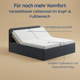 Home Collective Polsterbett 100x200 | 120x200 | 140x200 | 160x200 | 180x200 | 200x200 Doppelbett Bett mit verstellbarem Lattenrost & Stauraum