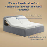 Home Collective Polsterbett 100x200 | 120x200 | 140x200 | 160x200 | 180x200 | 200x200 Doppelbett Bett mit verstellbarem Lattenrost & Stauraum
