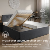 Home Collective Polsterbett 100x200 | 120x200 | 140x200 | 160x200 | 180x200 | 200x200 Doppelbett Bett mit verstellbarem Lattenrost & Stauraum