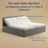 Home Collective Polsterbett 100x200 | 120x200 | 140x200 | 160x200 | 180x200 | 200x200 Doppelbett Bett mit verstellbarem Lattenrost & Stauraum