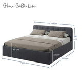 Home Collective Polsterbett 100x200 | 120x200 | 140x200 | 160x200 | 180x200 | 200x200 Doppelbett Bett mit verstellbarem Lattenrost & Stauraum