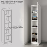 Armoire polyvalente, 40 cm de largeur et 180 cm de hauteur avec quatre étagères, armoire de rangement étroite en bois MDF