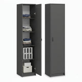 Armoire polyvalente, 40 cm de largeur et 180 cm de hauteur avec quatre étagères, armoire de rangement étroite en bois MDF