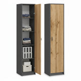 Armoire polyvalente, 40 cm de largeur et 180 cm de hauteur avec quatre étagères, armoire de rangement étroite en bois MDF