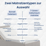 Home Collective Polsterbett Doppelbett Bett mit verstellbarem Lattenrost & Stauraum, wählbare Matratze (Federkern H2 / Kaltschaum H3) viele Größen verfügbar Kordstoff