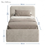 Home Collective Polsterbett Doppelbett Bett mit verstellbarem Lattenrost & Stauraum, wählbare Matratze (Federkern H2 / Kaltschaum H3) viele Größen verfügbar Kordstoff