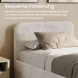 Home Collective Polsterbett Doppelbett Bett mit verstellbarem Lattenrost & Stauraum, wählbare Matratze (Federkern H2 / Kaltschaum H3) viele Größen verfügbar Kordstoff