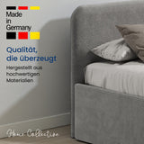 Home Collective Polsterbett Doppelbett Bett mit verstellbarem Lattenrost & Stauraum, wählbare Matratze (Federkern H2 / Kaltschaum H3) viele Größen verfügbar Kordstoff