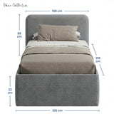 Home Collective Polsterbett Doppelbett Bett mit verstellbarem Lattenrost & Stauraum, wählbare Matratze (Federkern H2 / Kaltschaum H3) viele Größen verfügbar Kordstoff
