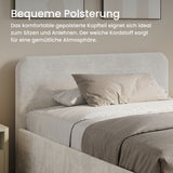 Home Collective Polsterbett Doppelbett Bett mit verstellbarem Lattenrost & Stauraum, wählbare Matratze (Federkern H2 / Kaltschaum H3) viele Größen verfügbar Kordstoff