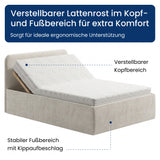 Home Collective Polsterbett Doppelbett Bett mit verstellbarem Lattenrost & Stauraum, wählbare Matratze (Federkern H2 / Kaltschaum H3) viele Größen verfügbar Kordstoff