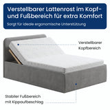Home Collective Polsterbett Doppelbett Bett mit verstellbarem Lattenrost & Stauraum, wählbare Matratze (Federkern H2 / Kaltschaum H3) viele Größen verfügbar Kordstoff