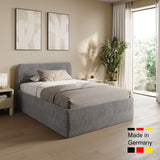 Home Collective Polsterbett Doppelbett Bett mit verstellbarem Lattenrost & Stauraum, wählbare Matratze (Federkern H2 / Kaltschaum H3) viele Größen verfügbar Kordstoff