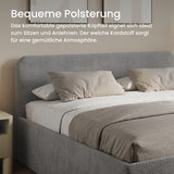 Home Collective Polsterbett Doppelbett Bett mit verstellbarem Lattenrost & Stauraum, wählbare Matratze (Federkern H2 / Kaltschaum H3) viele Größen verfügbar Kordstoff