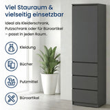 Home Collective Kleiderschrank mit Tür 50x40x180 cm – Garderobenschrank & Mehrzweckschrank mit 3–5 Einlegeböden und optional Schubladen Schrank für Schlafzimmer Flur Büro