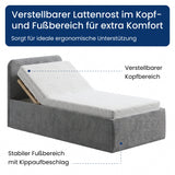 Home Collective Polsterbett Doppelbett Bett mit verstellbarem Lattenrost & Stauraum, viele Größen verfügbar Kordstoff, erhältlich in Hellbeige, Grau und Anthrazit