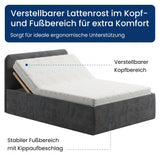 Home Collective Polsterbett Doppelbett Bett mit verstellbarem Lattenrost & Stauraum, viele Größen verfügbar Kordstoff, erhältlich in Hellbeige, Grau und Anthrazit