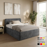 Home Collective Polsterbett Doppelbett Bett mit verstellbarem Lattenrost & Stauraum, viele Größen verfügbar Kordstoff, erhältlich in Hellbeige, Grau und Anthrazit